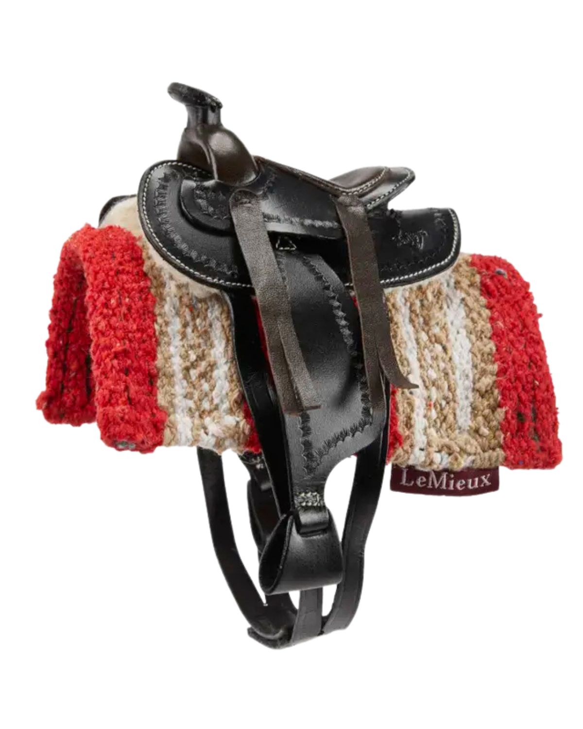 LEMIEUX Toy Pony Western Saddle Black - Miniature Western Saddle for Toy Horses
