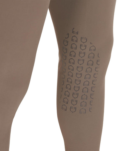 Equestro Men's Slim Fit Grip Breeches With Logo Walnut