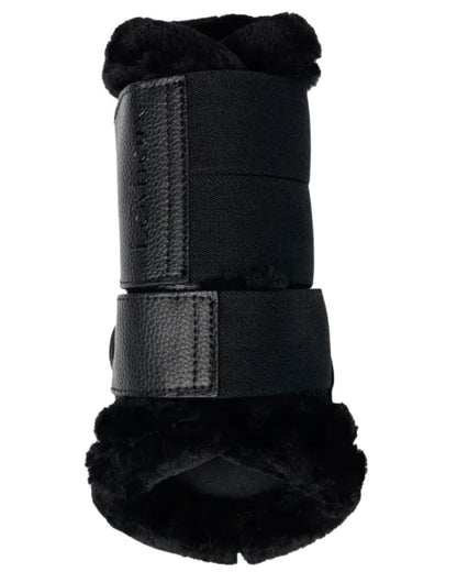 LeMieux Black Fleece Edged Mesh Brushing Boots for Horses - Protective Legwear