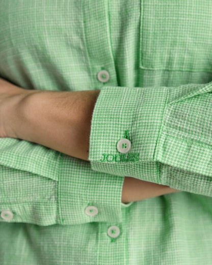 Joules Ida Green Puppytooth Long Sleeve Cotton Shirt | Equiflair