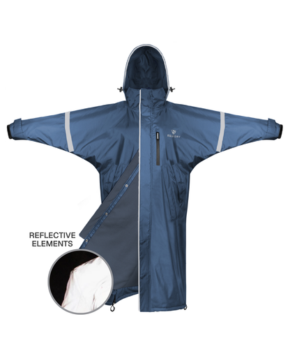 EQUIDRY Children's Reflective Fleece Riding Coat, Steel Blue | Equiflair