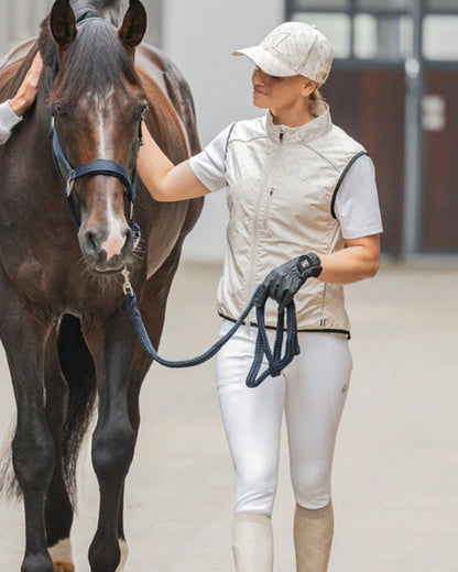 KINGSLAND KLJEAN Beige Bodywarmer: Equestrian Women's Warm-Up Vest from Equiflair. Horse riding apparel.