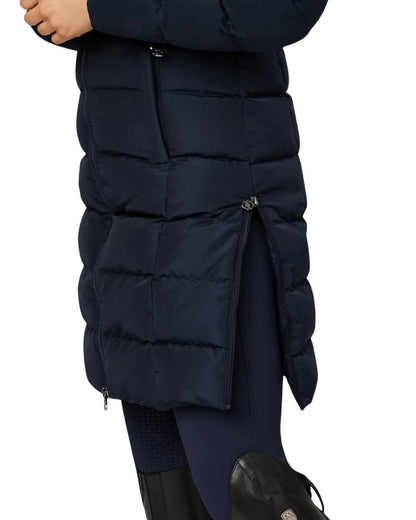 Lemieux Gina Navy Three Quarter Coat: Equestrian Winter Fashion, Detachable Hood