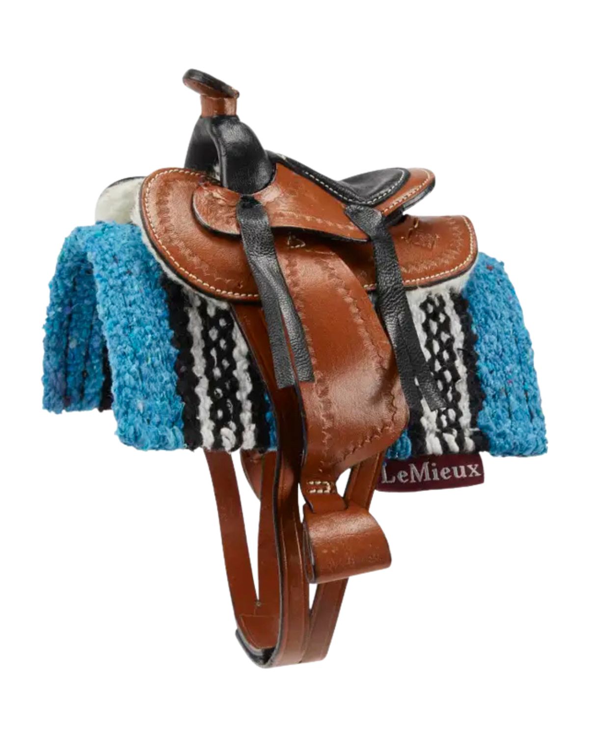LeMieux Toy Pony Western Pad - Azure. Miniature Horse Saddle Pad for Kids 3+. Authentic Toy Horse Accessory, Miniature Western Tack
