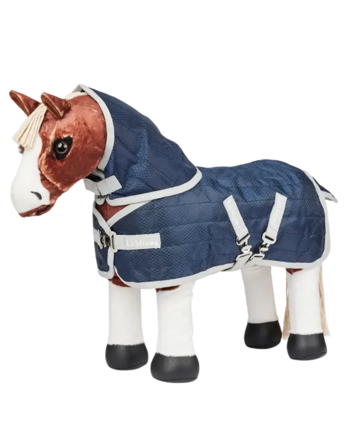 LeMieux Toy Pony in Navy Stable Rug with Detachable Neck - Kids Equestrian Play, Miniature Horse Blanket