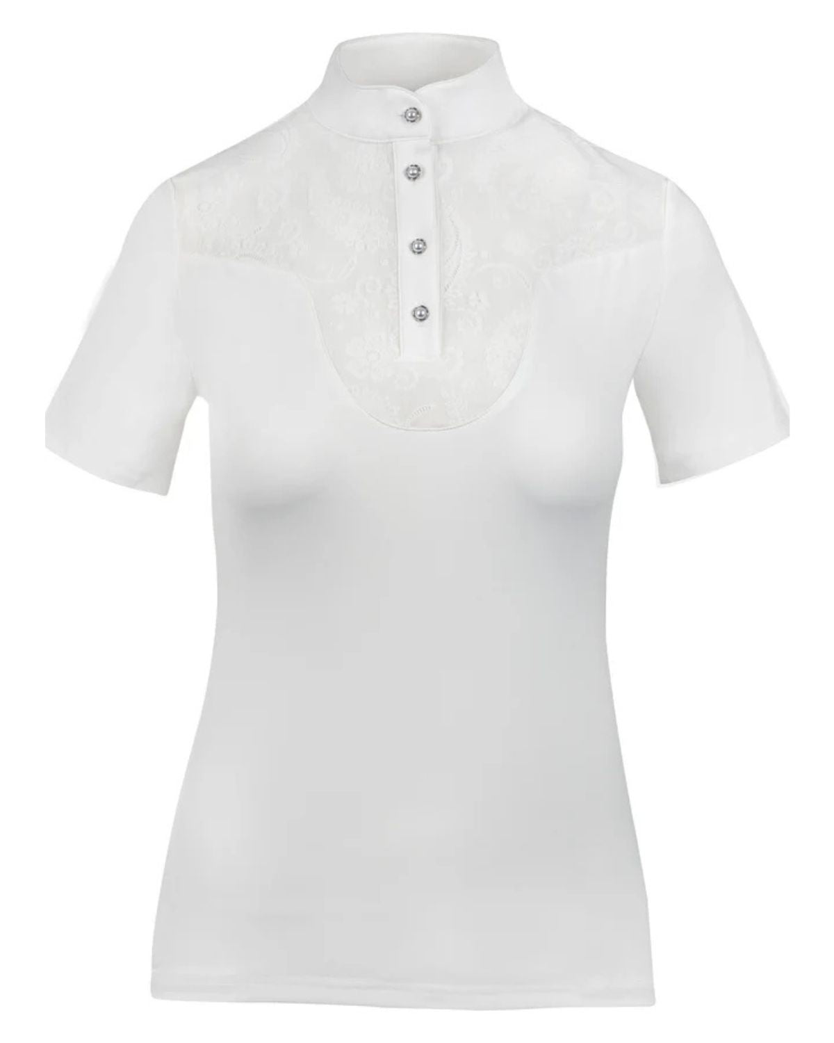Woof Wear White Competition Shirt | Lace Detail Riding Apparel | Equiflair