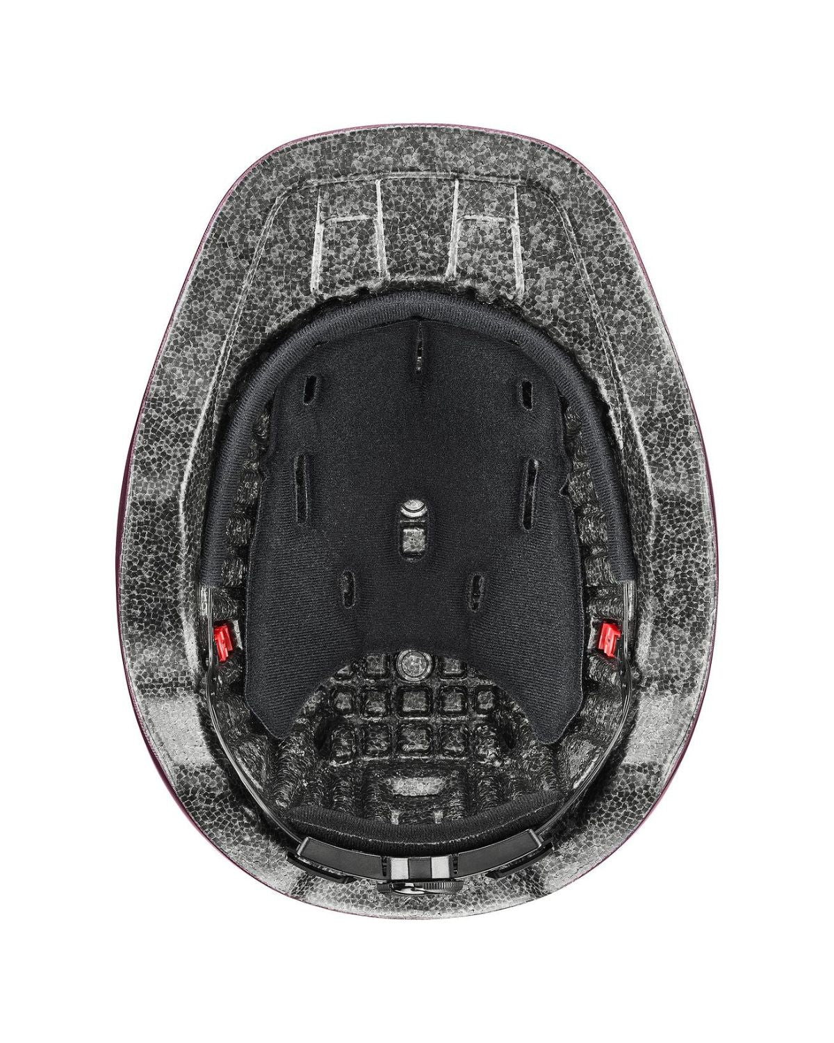 UVEX KiddoX Shiny Junior Helmet - Burgundy: Interior View, Adjustable Kids' Riding Protection