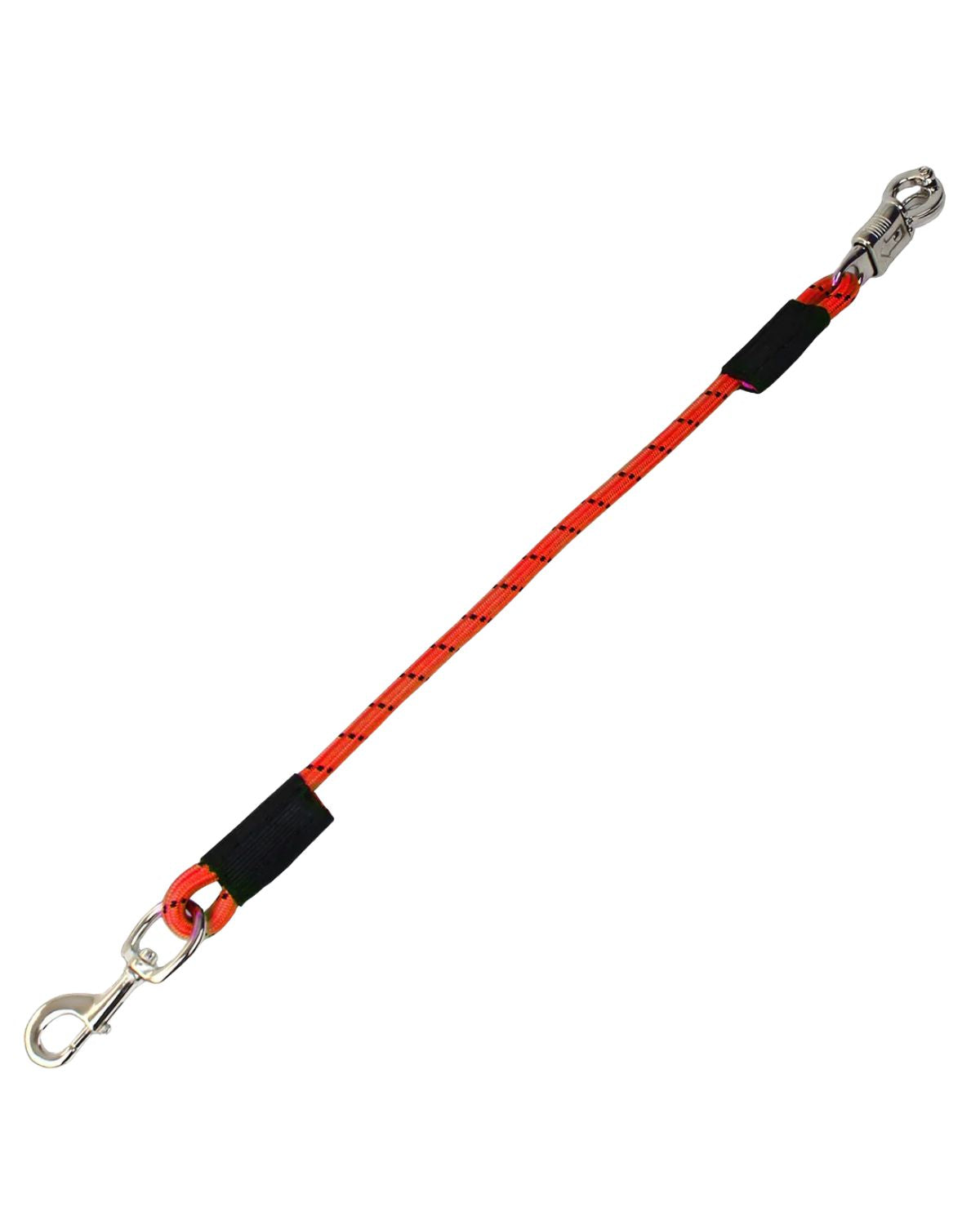 KM ELITE BUNGEE TIE HOT ORANGE trailer tie, quick release panic snap, horse equipment, safety, Equiflair