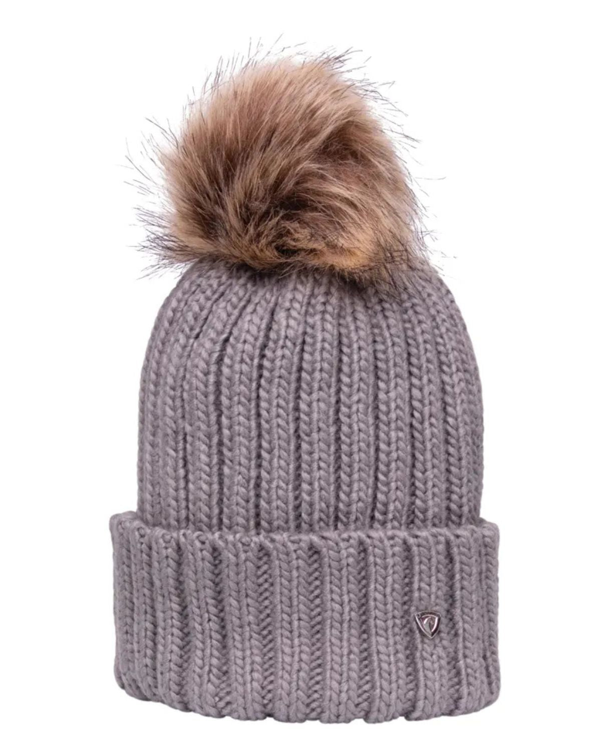 Hy Equestrian Valloire Children's Hat Grey - Bobble Hat Clothing location-31143526467-outofstock