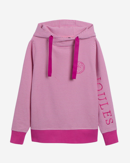 Joules Rushton Hoodie Pink/White - Jumpers, Fleeces & Hoodies Clothing Leisure Wear UK 6