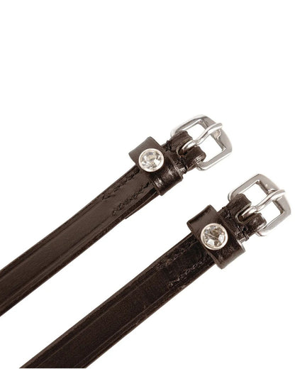 Hy Equestrian Diamante Stud Spur Straps Brown