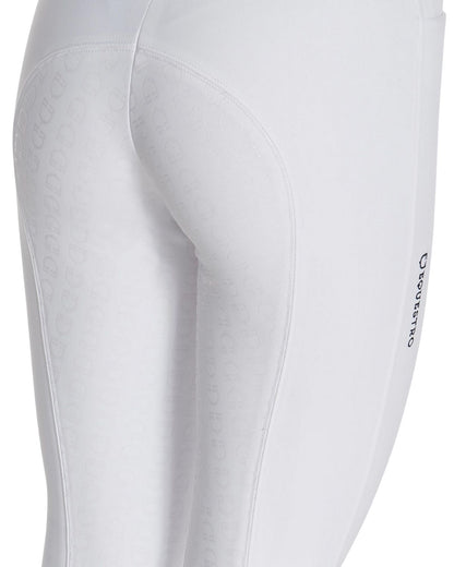 Equestro Women's Full Grip Slim Fit Breeches White