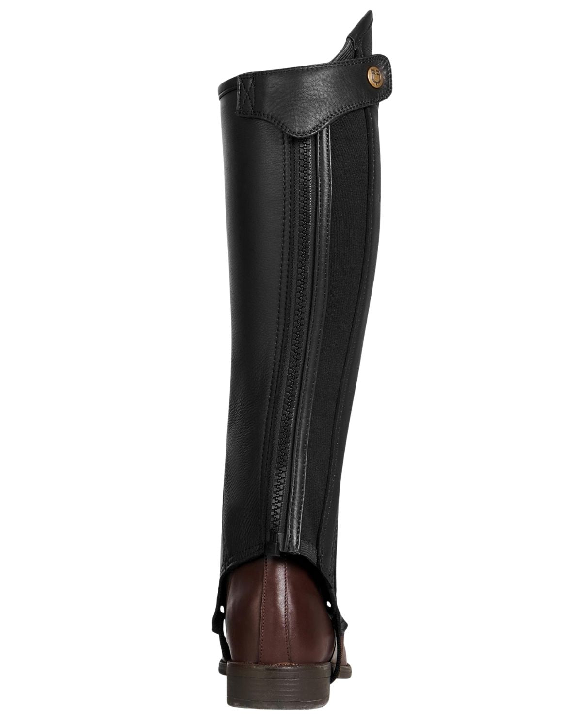 Equestro Unisex Gaiters Perforated Leather Maximum Comfort Black