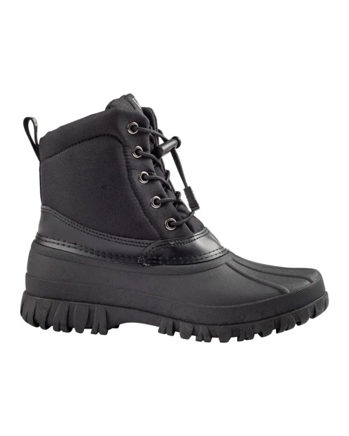 Woof Wear Black Laced Yard Boot - Winter Work & Stable Footwear - TPR Galosh, Fleece Lining, Deep Tread Sole