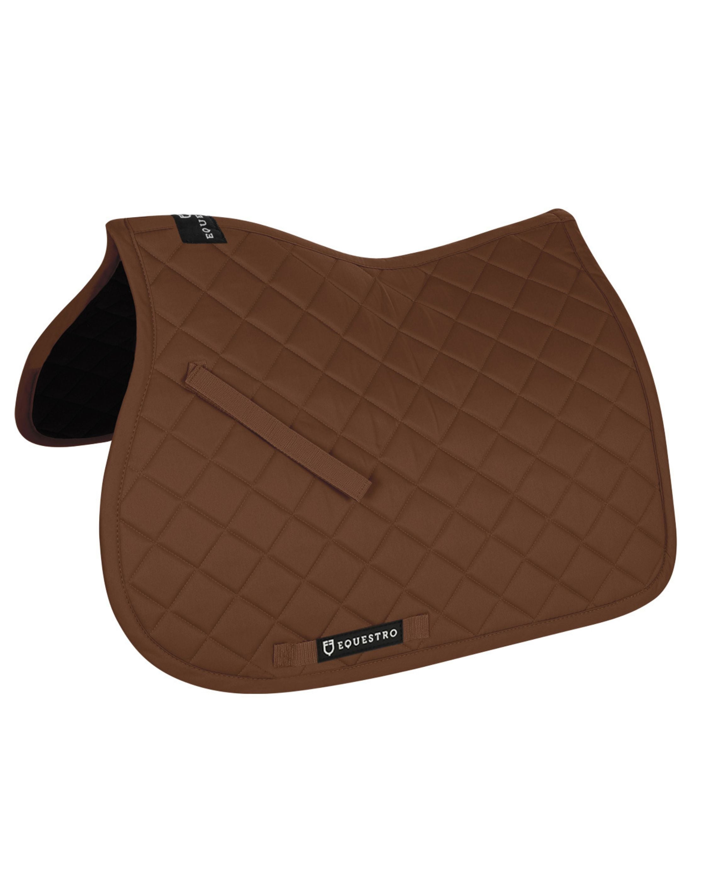Equestro Brown Cotton Jumping Saddle Pad - Contoured Design, Comfortable Fit, Horse Riding Equipment
