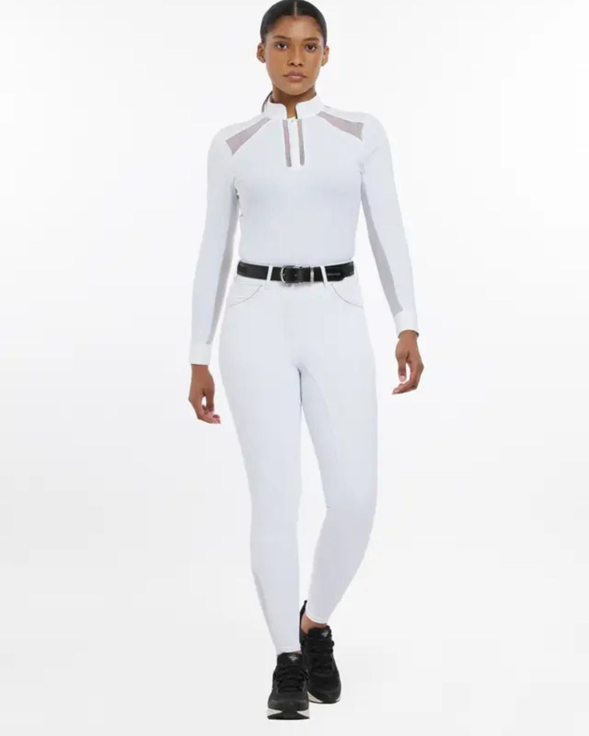 LE MIEUX Victoria Breech - White, Silicone Seat Equestrian Breeches. Dressage, High-Waisted Show Breeches