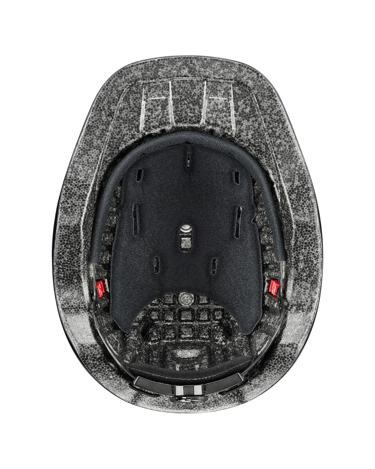 UVEX KIDDOX Matt Junior Riding Helmet - Black: Top view of the protective riding gear for kids by Equiflair