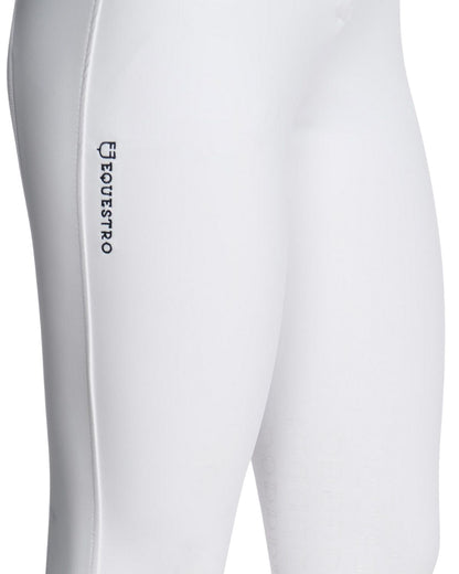 Equestro Women's Slim Fit Grip Breeches With Logo White