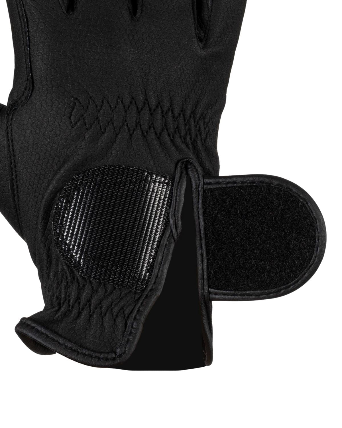 Equestro Unisex Gloves In Synthetic Leather With Tear Away Closure Black