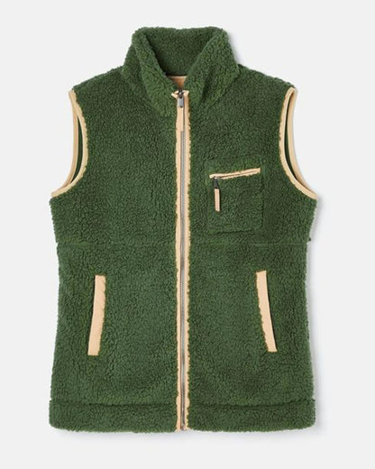 Joules Mallory Green Fleece Gilet: Women's Sleeveless Fleece Vest, Warm & Stylish Outerwear