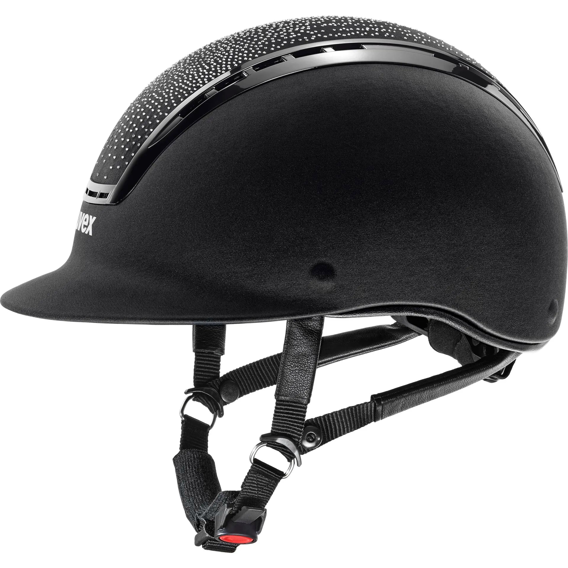 UVEX Suxxeed Flash Riding Helmet - Black with Swarovski Crystals | Equestrian Safety Gear