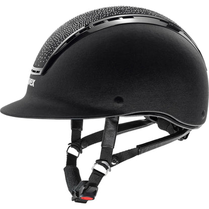 UVEX Suxxeed Flash Riding Helmet - Black with Swarovski Crystals | Equestrian Safety Gear