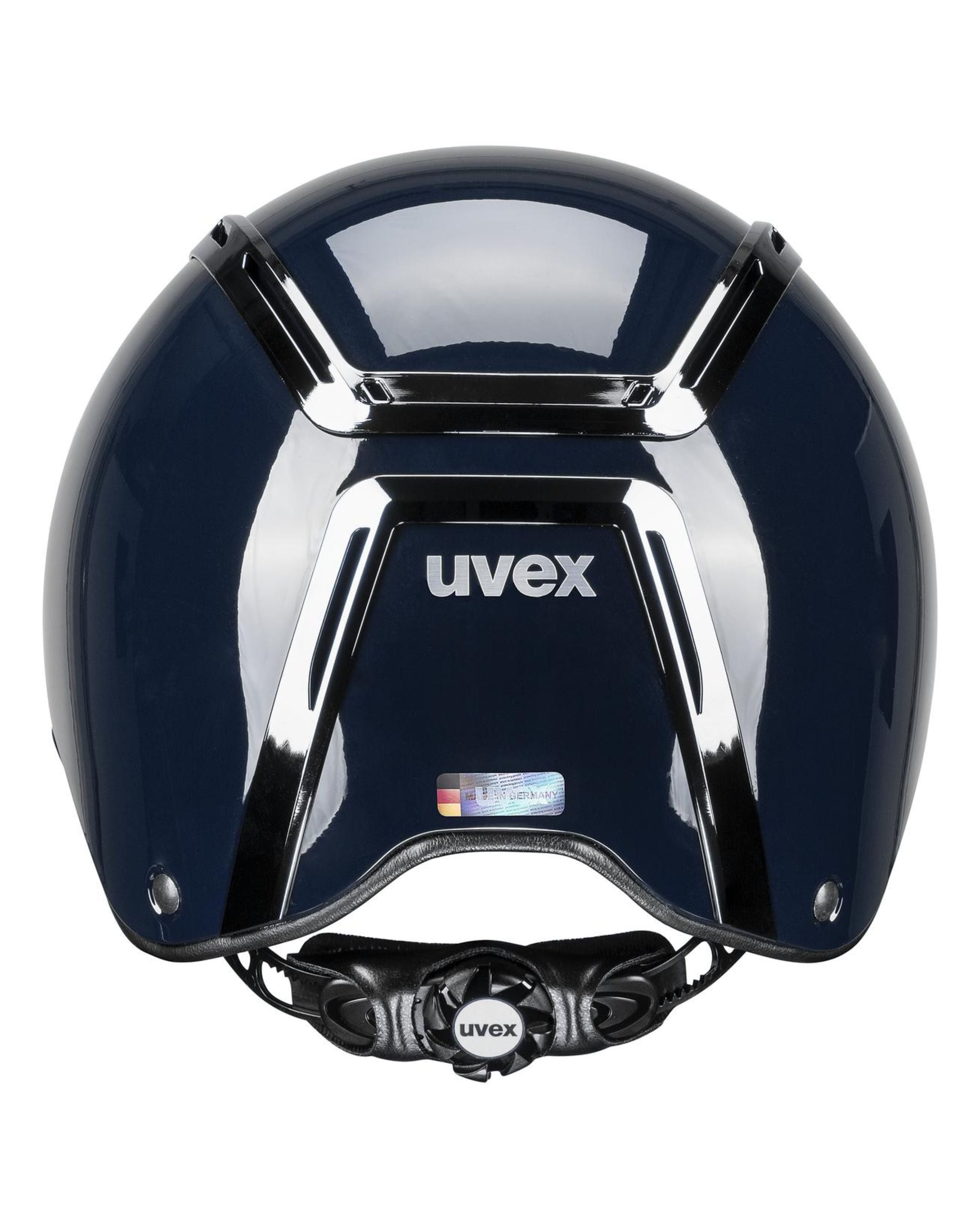 Uvex Exxeed Shiny Chrome Riding Helmet  - Navy
