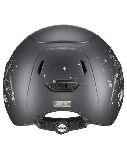 UVEX Kiddox Happy Horse Junior Riding Helmet - Anthracite Matt. Size Adjustable 49-54. Equiflair.