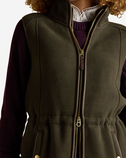 Joules Heritage Khaki Green Longline Fleece Gilet