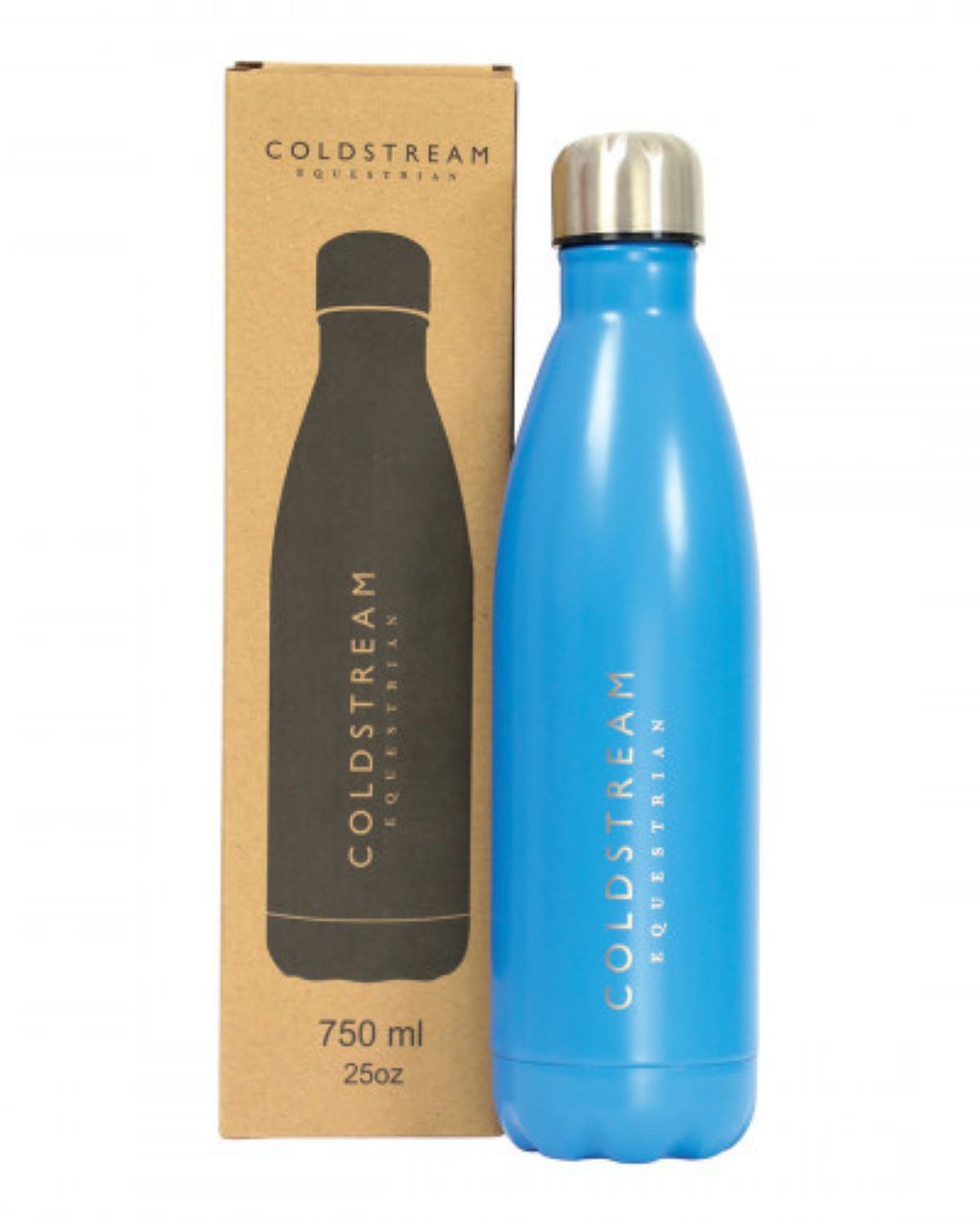 Coldstream Equestrian Blue Water Bottle - 750ml Stainless Steel Eco-Friendly Reusable Bottle for Riding, Show Days & Yard