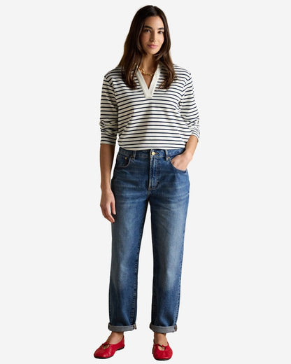 Joules Tallie Sweat Long Sleeve Top Navy/Cream | Equiflair