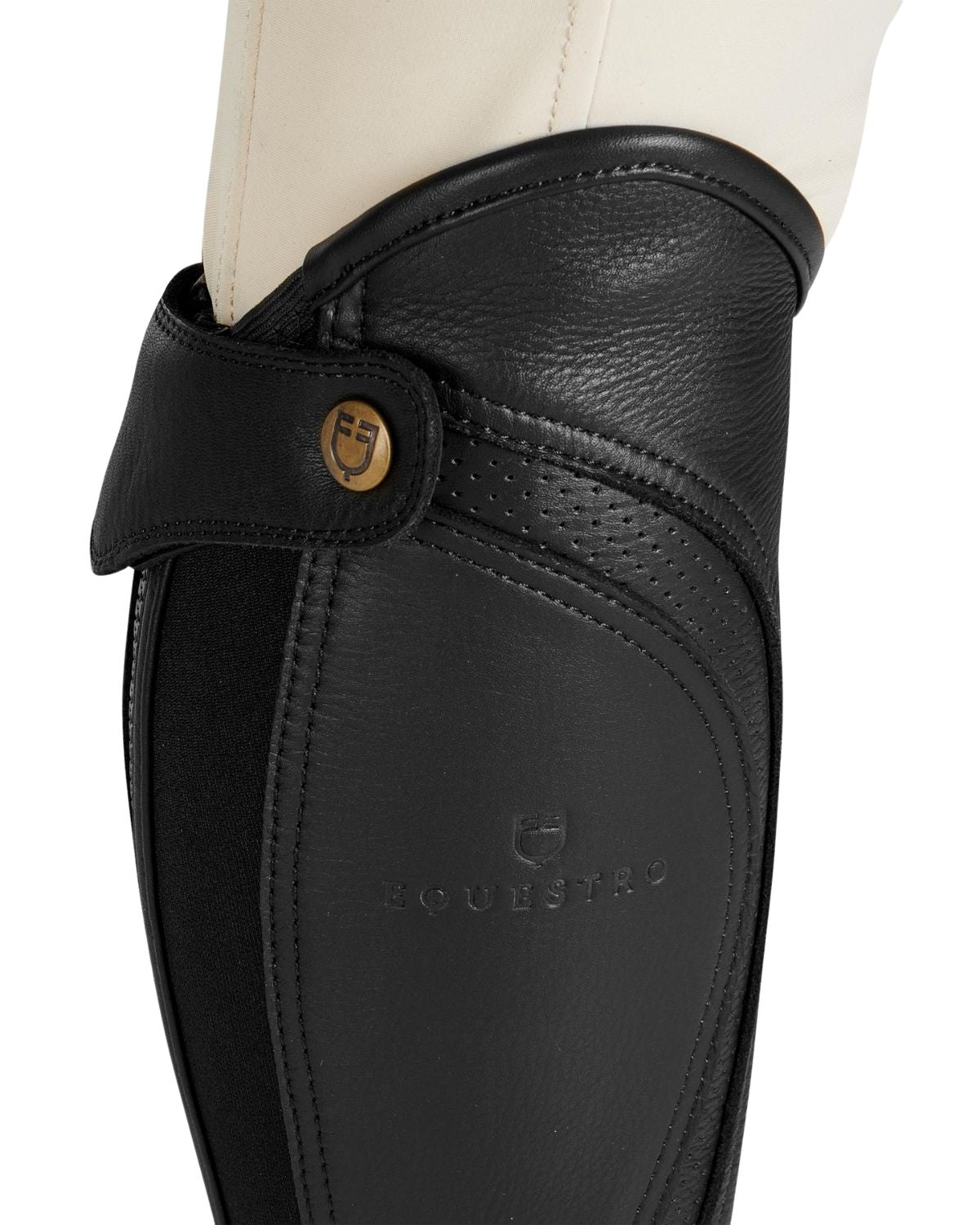 Equestro Unisex Gaiters Perforated Leather Maximum Comfort Black | Equiflair