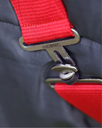 HyCONIC Heavyweight Stable Rug, Charcoal/Red, 250g Fill, Cross Surcingles, Winter Horse Protection, Equestrian Gear.