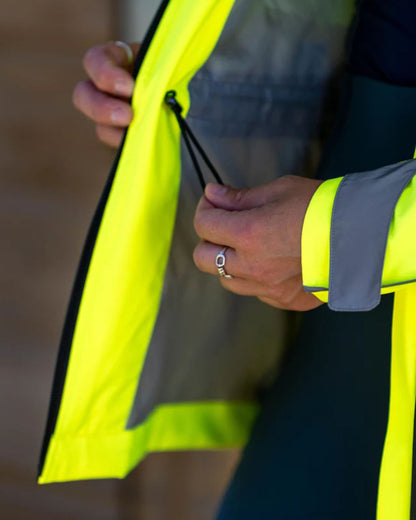 Hi Viz Riding Jacket: WOOF WEAR All Season Yellow - Waterproof, Reflective, Equestrian Apparel. Safe & Visible Horse Riding Gear.