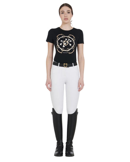 Equestro Women's Full Grip Slim Fit Breeches White