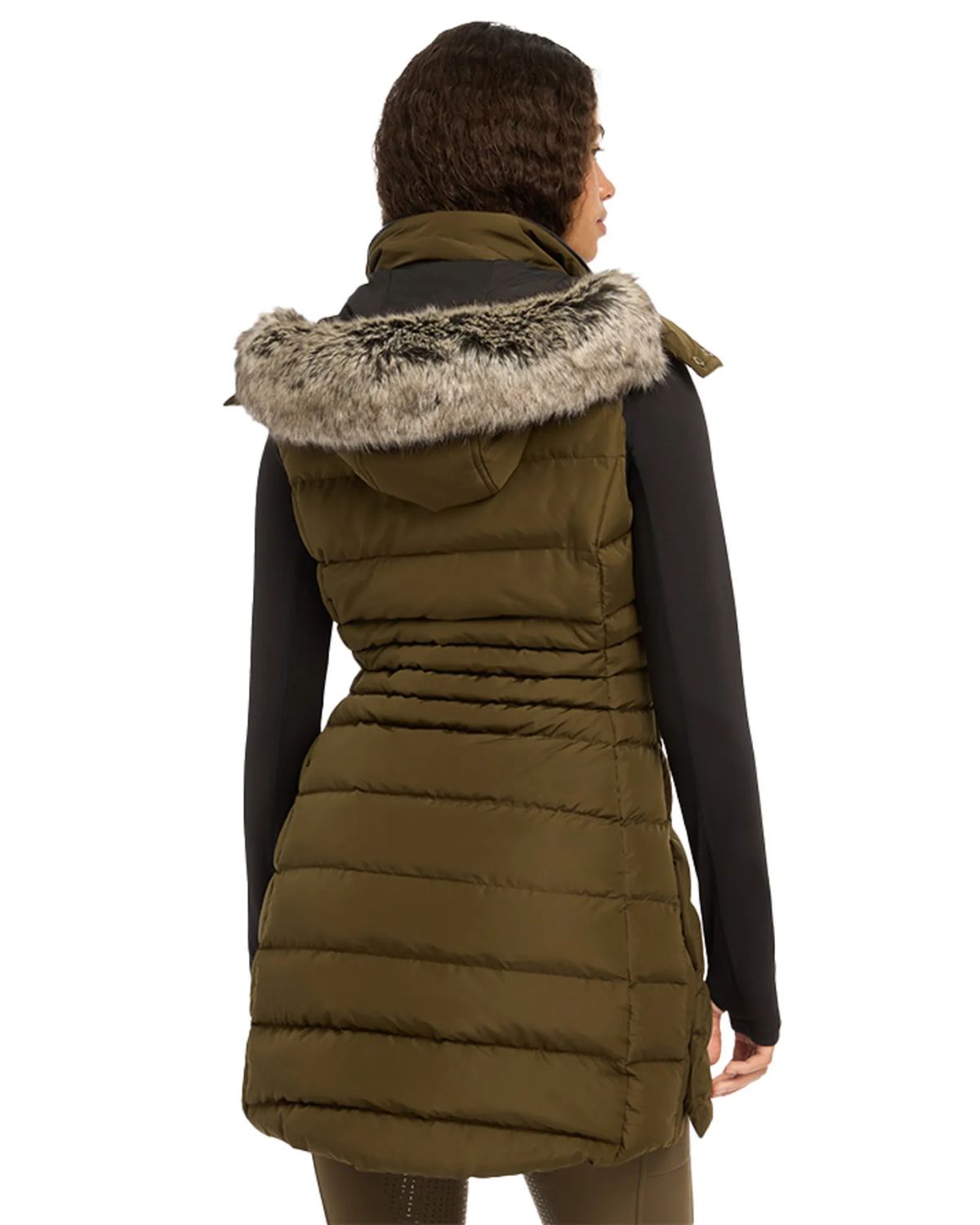LeMieux Harper Alpine Longline Puffer Gilet for Women with Faux Fur Hood - Warm & Stylish Winter Vest