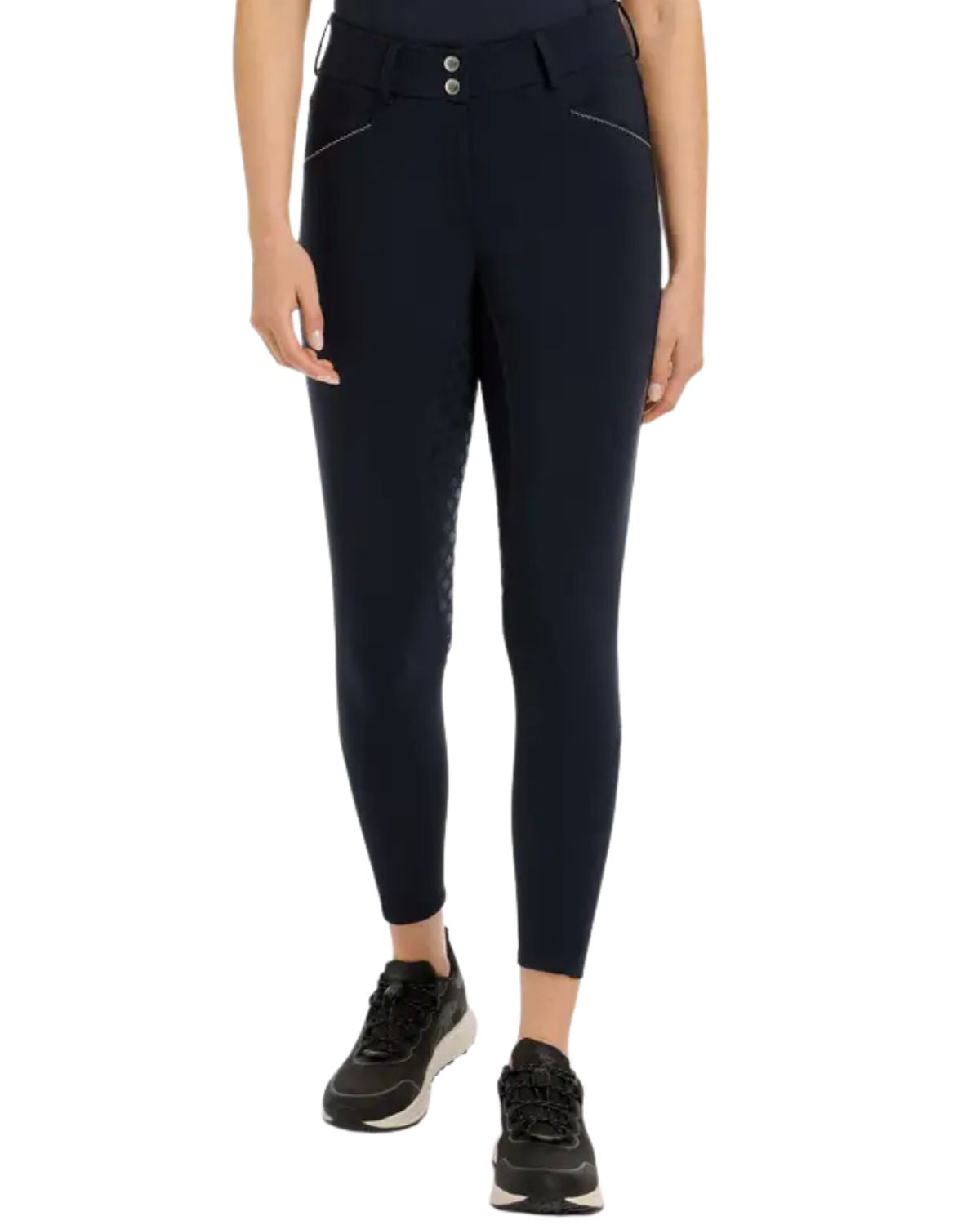 LE MIEUX VICTORIA Navy Breech - High-Waisted Equestrian Riding Pants with Silicone Seat for Women - Dressage
