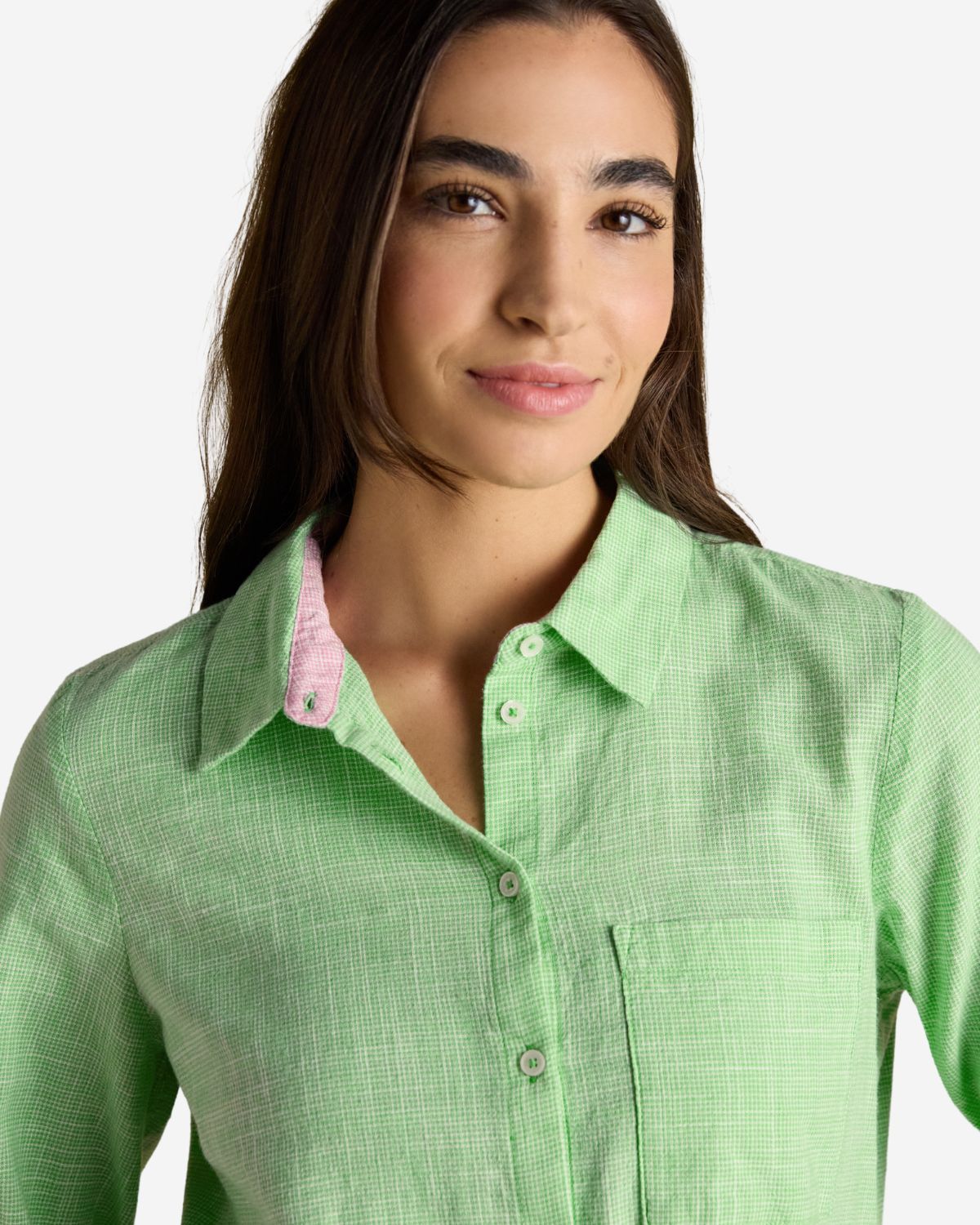 Joules Ida Green Puppytooth Long Sleeve Cotton Shirt | Equiflair