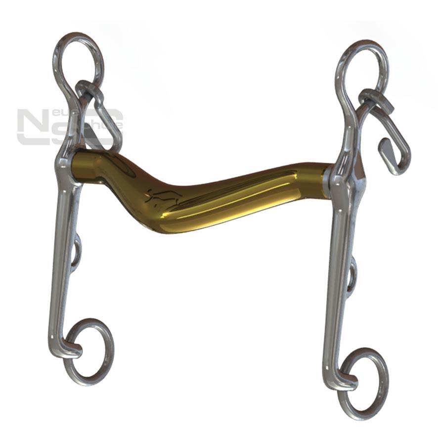 NEUE SCHULE Turtle Tilt Weymouth Bit - Salox Mouthpiece, Stainless Steel Cheeks - Equiflair