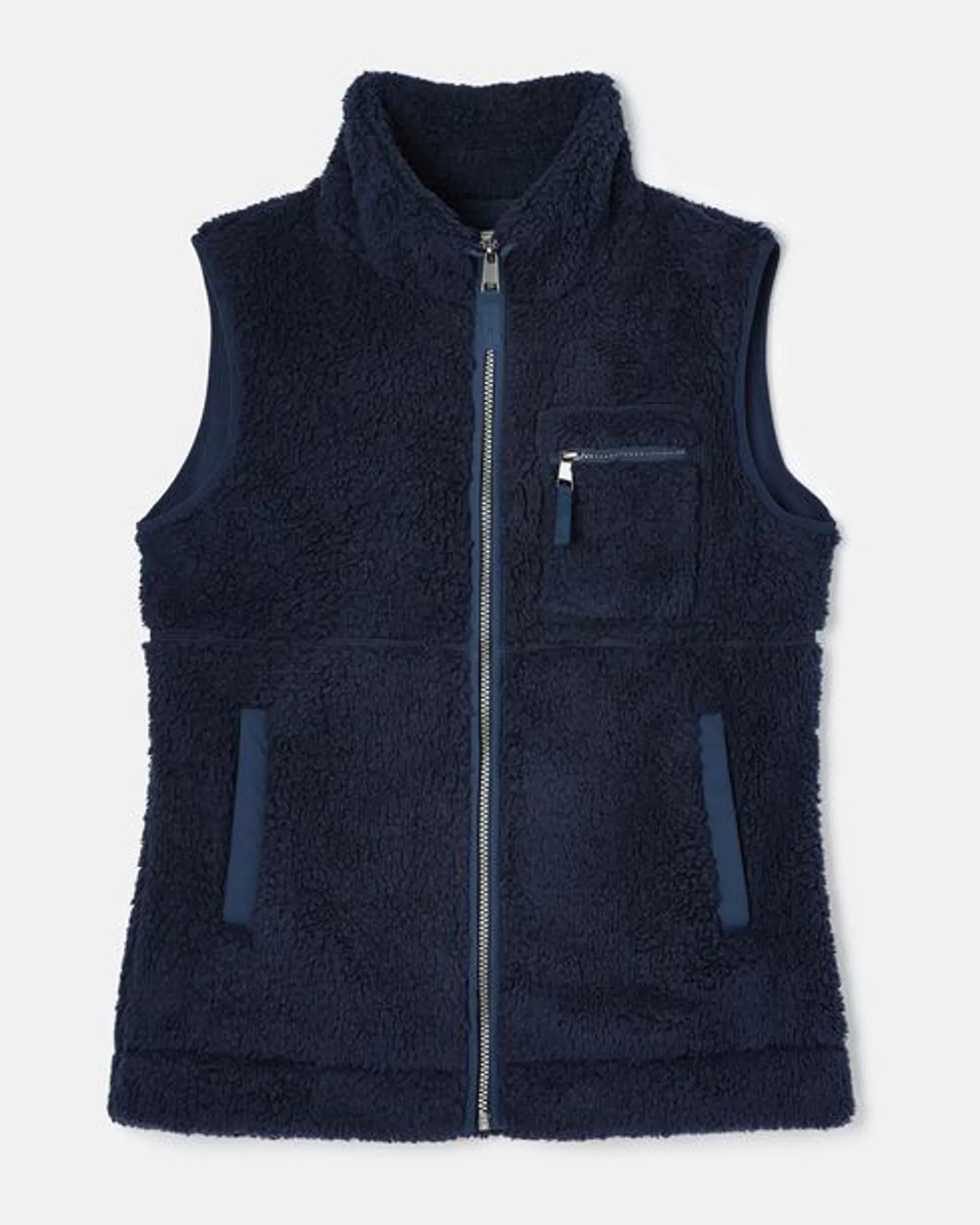 Joules Mallory Navy Blue Fleece Gilet - Sleeveless Women's Jacket