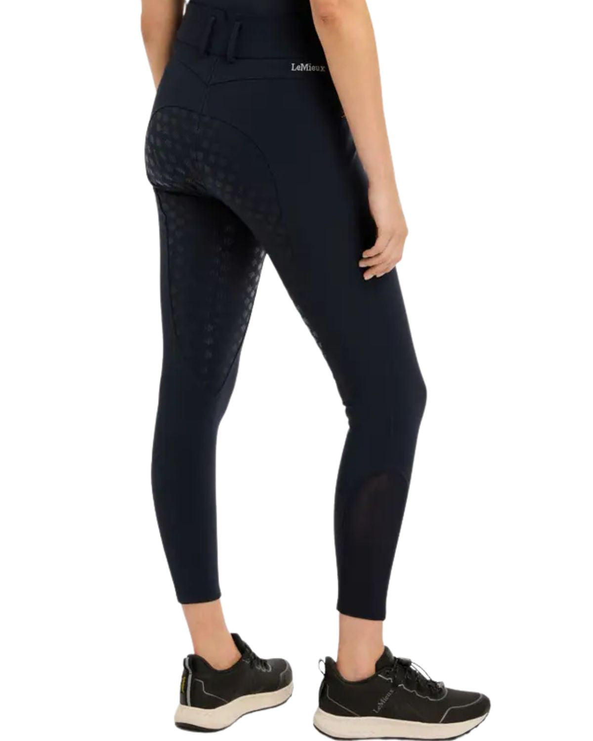 LEMIEUX Victoria Breech Silicone Seat Navy: High-Waisted Equestrian Riding Breeches for Dressage