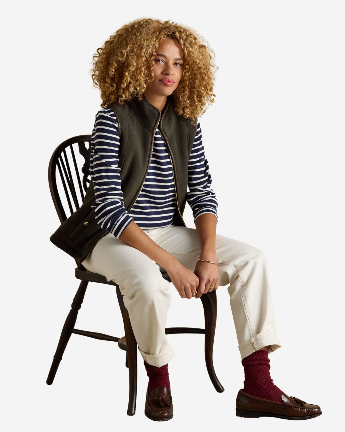 Joules Harbour Navy & White Boat Neck Long Sleeve Breton Stripe Top