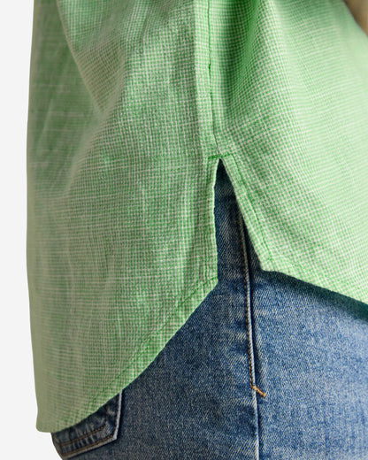 Joules Ida Green Puppytooth Long Sleeve Cotton Shirt | Equiflair