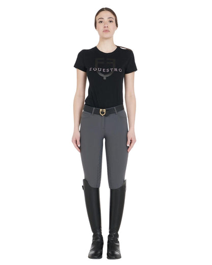 Equestro Women's Full Grip Slim Fit Breeches Asphalt