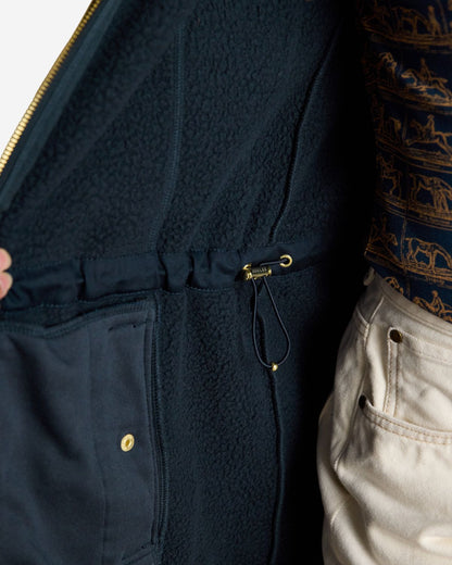 Joules Heritage Navy Blue Longline Fleece Gilet