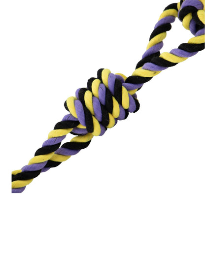 Ancol Playtime Tricoloured Jumbo Rope Ball Tug Dog Toy