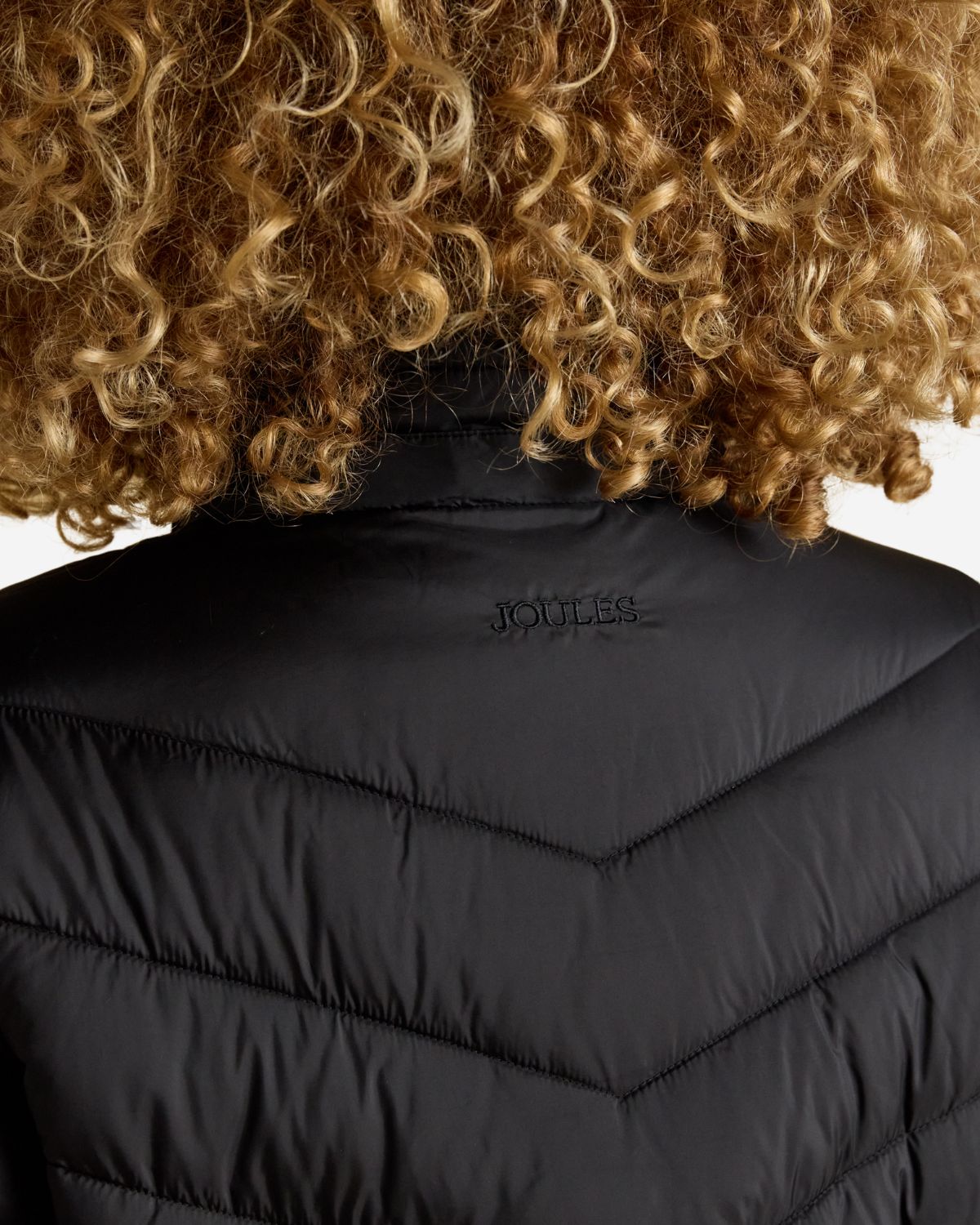 Joules Pembury Black Showerproof Longline Padded Coat with Hood