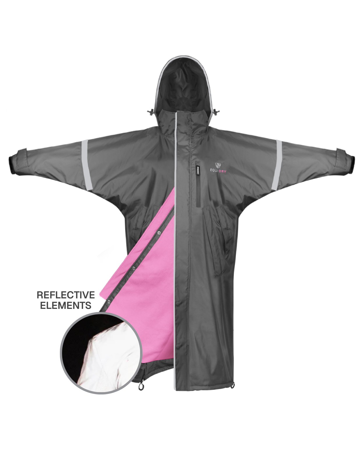 EQUIDRY Evolution Women's Thin Fleece Reflective Grey/Penelope Pink