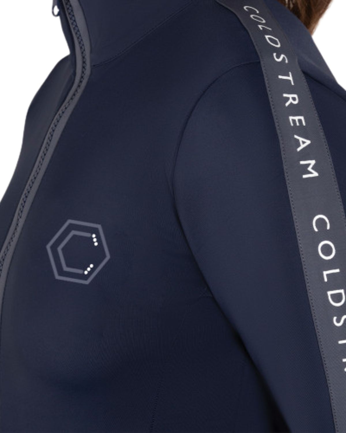 COLDSTREAM Stamford Navy Softshell Performance Jacket. Lightweight, UV 50+ protection, moisture-wicking for training & outdoor wear.