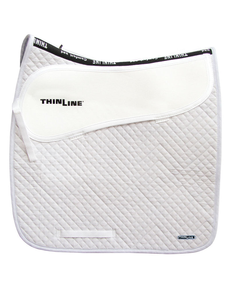 THINLINE White Dressage Saddle Pad - Comfort & Performance for Horse Riding